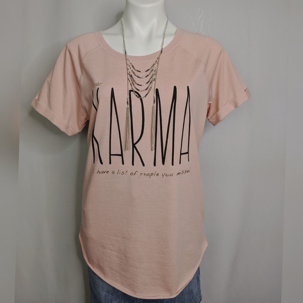 Grayson Threads Dear Karma Lite Peach T Shirt Sz L